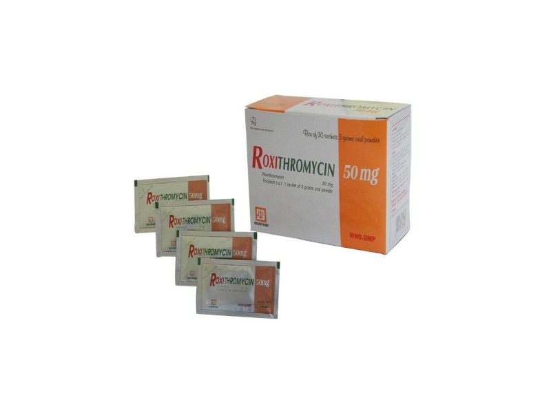 Thuốc kháng sinh Roxithromycin 50mg Nadyphar (30 gói/hộp) 